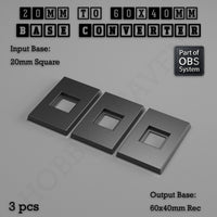 Square to Rectangle Bases Size Converters 3d Print Full Range