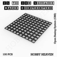 Square to Square Bases Size Converters 3d Print Full Range