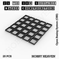 Square to Square Bases Size Converters 3d Print Full Range