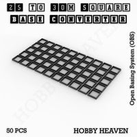Square to Square Bases Size Converters 3d Print Full Range