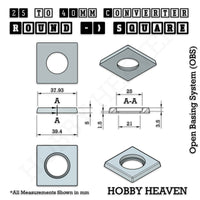 Round to Square Bases Shape and Size Converters 3d Print Full Range