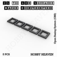 Square to Square Bases Size Converters 3d Print Full Range