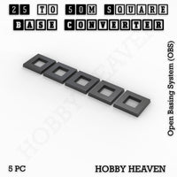 Square to Square Bases Size Converters 3d Print Full Range