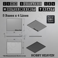 Square Movement Trays | OBS System | 20mm 25mm 30mm 40mm 50mm Bases