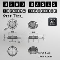 Hero Bases Display Extenders | Round and Ovals | Convert Gaming Bases to Display Bases & Plinths