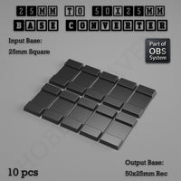 Square to Rectangle Bases Size Converters 3d Print Full Range