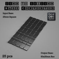 Square to Rectangle Bases Size Converters 3d Print Full Range