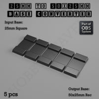 Square to Rectangle Bases Size Converters 3d Print Full Range