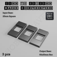 Square to Rectangle Bases Size Converters 3d Print Full Range