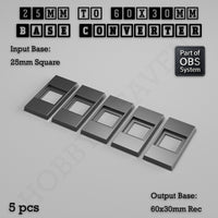 Square to Rectangle Bases Size Converters 3d Print Full Range