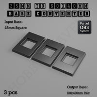 Square to Rectangle Bases Size Converters 3d Print Full Range