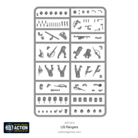 28mm WWII US Rangers plastic sprues with various weapon options