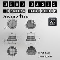 Hero Bases Display Extenders | Round and Ovals | Convert Gaming Bases to Display Bases & Plinths
