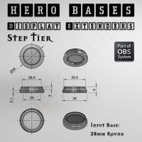 Hero Bases Display Extenders | Round and Ovals | Convert Gaming Bases to Display Bases & Plinths