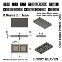 Square and Rectangle Movement Trays Adapters for Tabletop Games