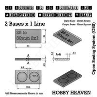 Round to Square Movement Trays Adapters for Tabletop Games