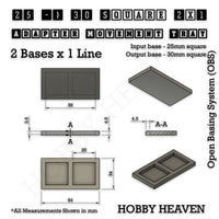 Square and Rectangle Movement Trays Adapters for Tabletop Games