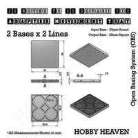 Round to Square Movement Trays Adapters for Tabletop Games