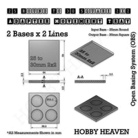 Round to Square Movement Trays Adapters for Tabletop Games