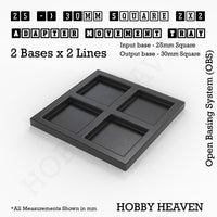 Square and Rectangle Movement Trays Adapters for Tabletop Games