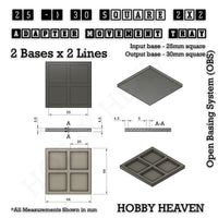 Square and Rectangle Movement Trays Adapters for Tabletop Games