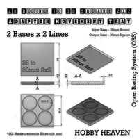 Round to Square Movement Trays Adapters for Tabletop Games