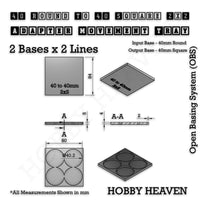 Round to Square Movement Trays Adapters for Tabletop Games