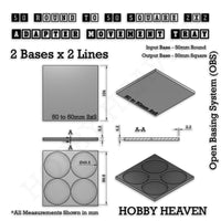 Round to Square Movement Trays Adapters for Tabletop Games