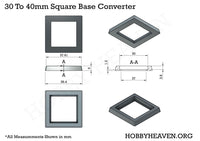 30 to 40mm Square Bases Converters 3d Print