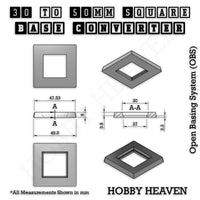 Square to Square Bases Size Converters 3d Print Full Range