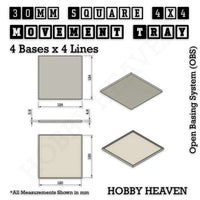 Square & Rectangle Movement Trays for Miniature Tabletop Games | Compatible with Popular Wargames | Full Range UK
