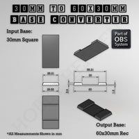 Square to Rectangle Bases Size Converters 3d Print Full Range