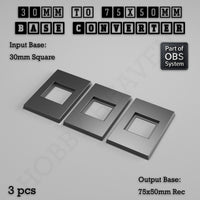 Square to Rectangle Bases Size Converters 3d Print Full Range