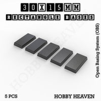 Rectangle Bases Range Sizes - 20x15mm to 75x25mm Small Sizes 3d Print Full Range Tabletop Games