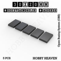 Rectangle Bases Range Sizes - 20x15mm to 75x25mm Small Sizes 3d Print Full Range Tabletop Games