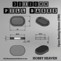 Pill Bases Range - 3d Print Full Range Tabletop Games