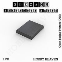 Rectangle Bases Range Sizes - 20x15mm to 75x25mm Small Sizes 3d Print Full Range Tabletop Games
