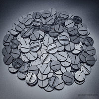 32mm round slotted bases on black backdrop