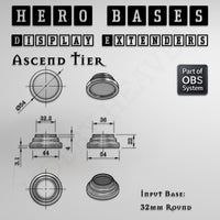 Hero Bases Display Extenders | Round and Ovals | Convert Gaming Bases to Display Bases & Plinths