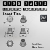 Hero Bases Display Extenders | Round and Ovals | Convert Gaming Bases to Display Bases & Plinths