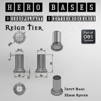 Hero Bases Display Extenders | Round and Ovals | Convert Gaming Bases to Display Bases & Plinths