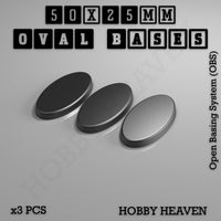 50x25mm Oval Textured Bases 3d Printed