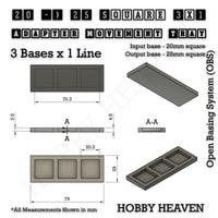 Square and Rectangle Movement Trays Adapters for Tabletop Games