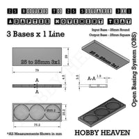 Round to Square Movement Trays Adapters for Tabletop Games