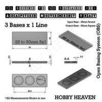 Round to Square Movement Trays Adapters for Tabletop Games