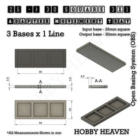 Square and Rectangle Movement Trays Adapters for Tabletop Games
