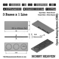 Round to Square Movement Trays Adapters for Tabletop Games