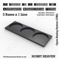 Round to Square Movement Trays Adapters for Tabletop Games