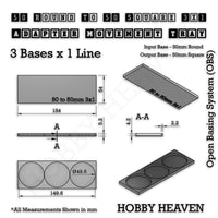 Round to Square Movement Trays Adapters for Tabletop Games