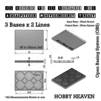 Round to Square Movement Trays Adapters for Tabletop Games